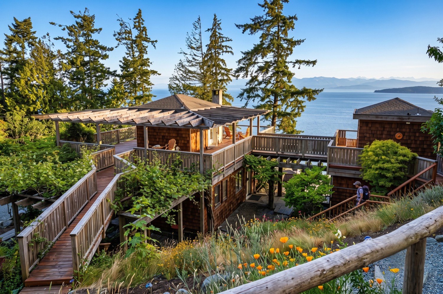 The Craidelonna property at sunrise, ocean beyond